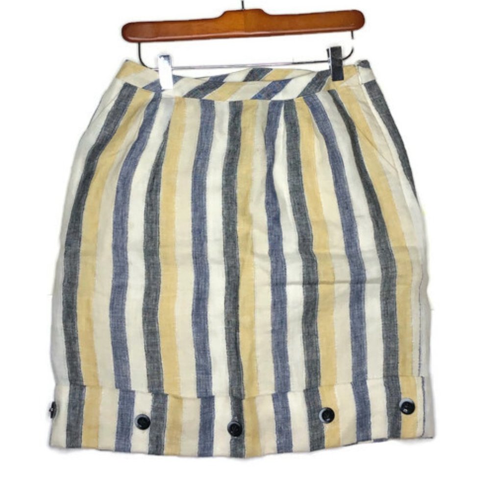 Anthropologie Edme & Esyllte Striped Linen Skirt